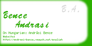 bence andrasi business card